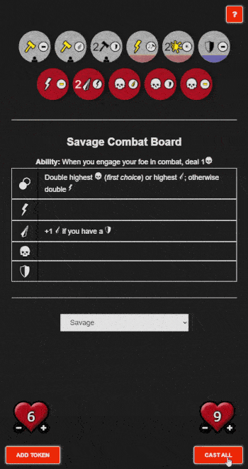 The token caster in action!