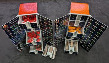 Faction towers for Arcturus Mengsk and Aldaris, there are drawers to organize minis and tokens